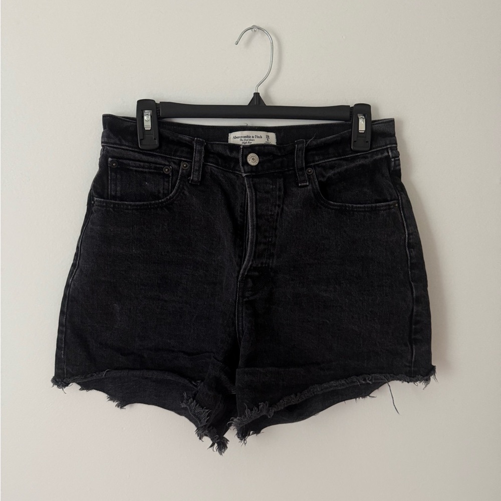 Abercrombie & Fitch High Rise Dad Short Women’s Size 28 Black Denim